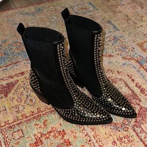 Studded Black Ankle Boots